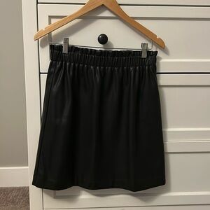 Faux leather black mini skirt (size small)
